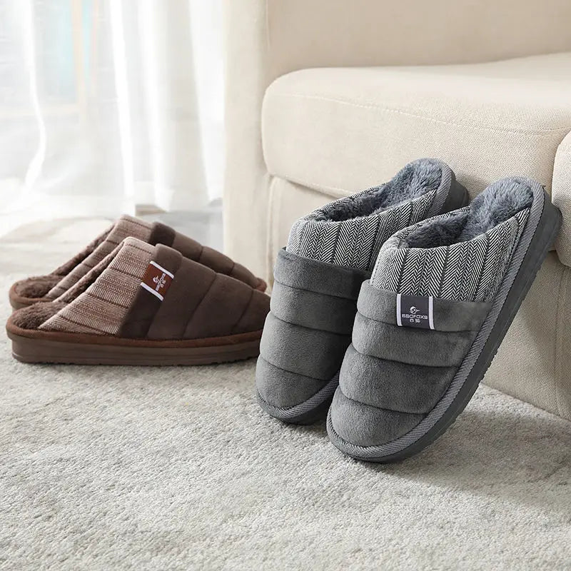 Helsinki Plus Size Waterproof Slippers – Men's Winter Anti-Odor Indoor Slides