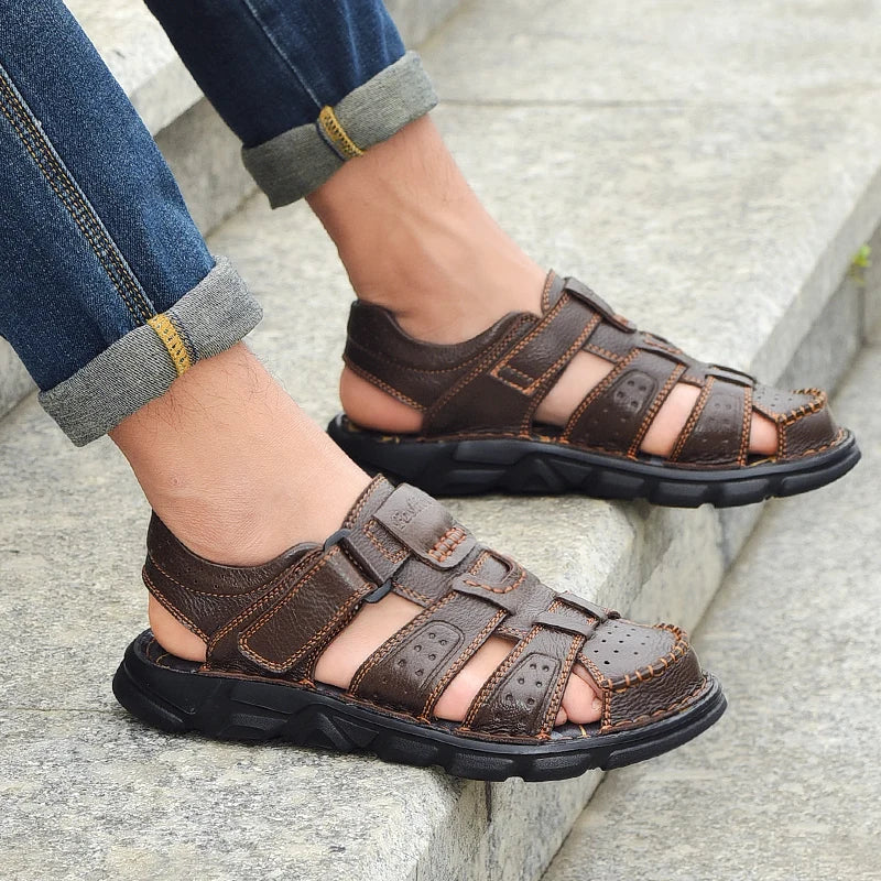 Florence Men's Leather Sandals – Classic Summer Outdoor Walking Shoes