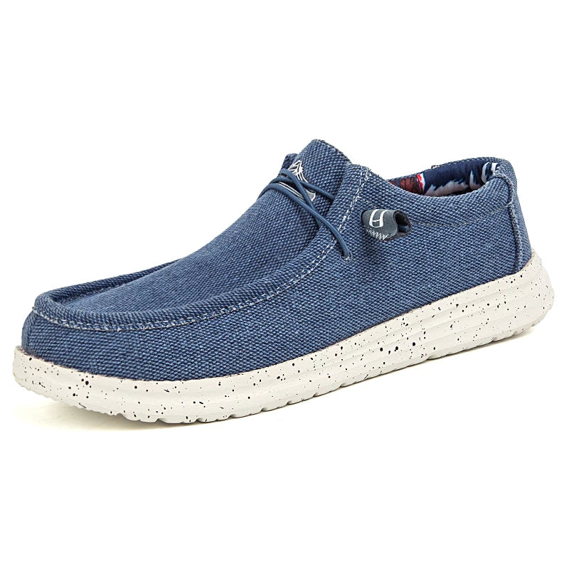 VulcanTrail Men's Denim Canvas Sneakers - Large Size Outdoor Casual Loafers & Breathable Shoes