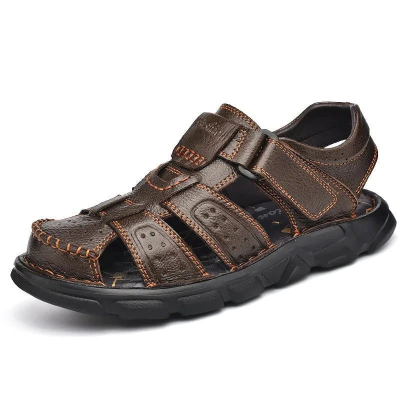 Florence Men's Leather Sandals – Classic Summer Outdoor Walking Shoes