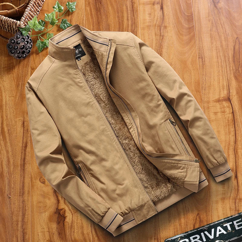 Rijeka Winter Men's Bomber Jacket Male Fashion Fleece Warm Business Coats Casual Army Thermal Baseball Coats Mens Clothing