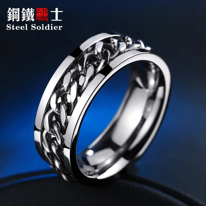 Steel soldier high quality rainbow ring for gay fashion popular jewelry stainless steel unique men ring