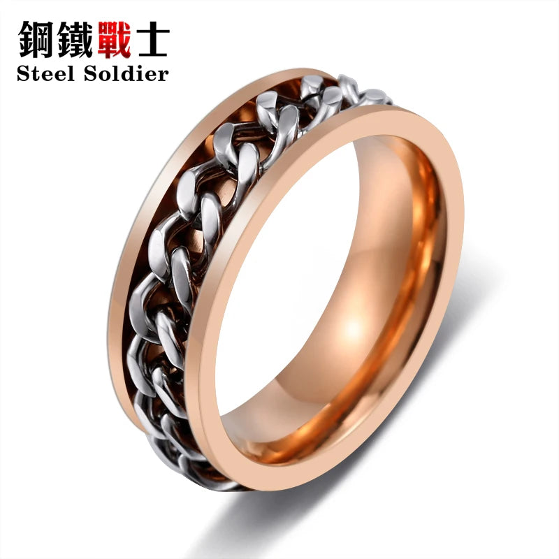 Steel soldier high quality rainbow ring for gay fashion popular jewelry stainless steel unique men ring