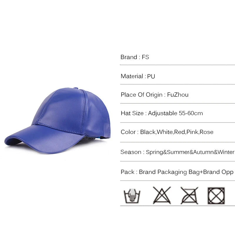 Braga PU Leather Baseball Cap