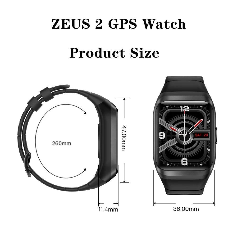 LOKMAT GPS Smart Watch Fitness Tracker IP68 Waterproof Smartwatch Men ZEUS 2 Full Touch Screen Tactical Clock for Android iOS