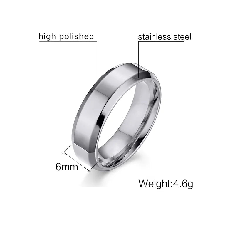 Vnox Gold Color Rings for Men Women, Simple Glossy Stainless Steel Wedding Bands, Signet Stacking Finger Ring Jewelry Gift