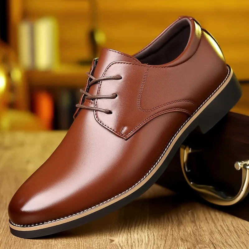 Imperial Leather Derby Shoes - Large Size 38-48 Soft-Sole Business & Wedding Shoes for Men