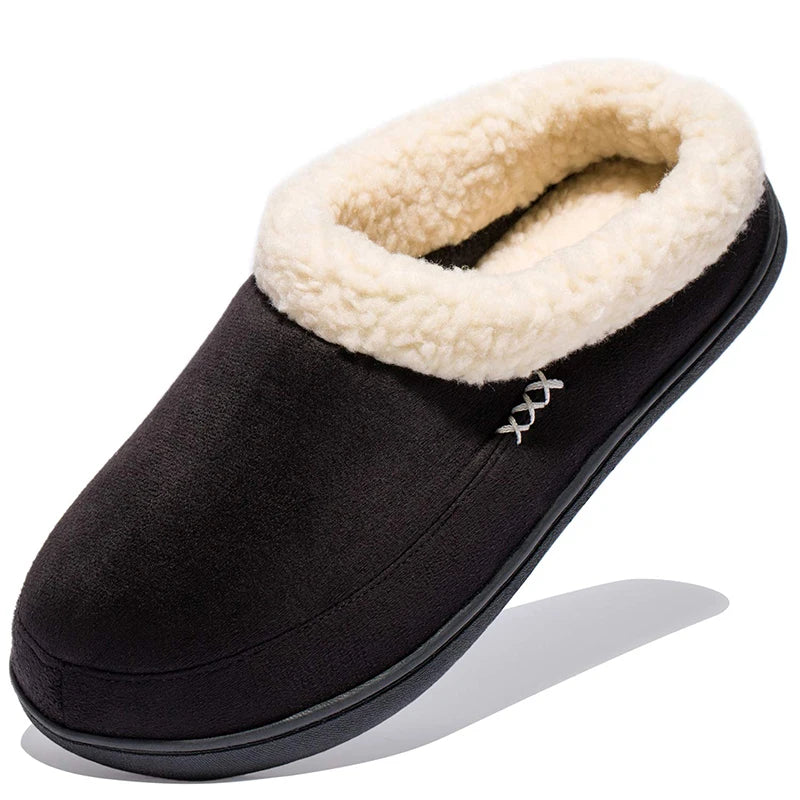 Milan Men's Winter Fur Slippers – Cozy Non-Slip Indoor Slides