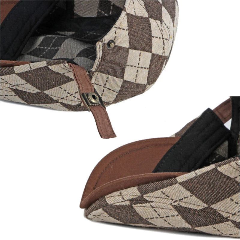 Pisa Herringbone Beret - Retro Plaid Unisex Spring & Fall Driving Cap