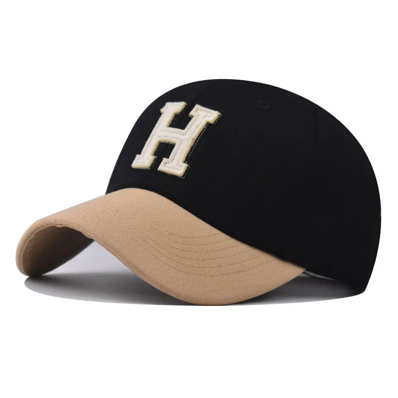 H Letter Plus-Size Baseball Cap - Snapback Sun Hat for Spring & Autumn