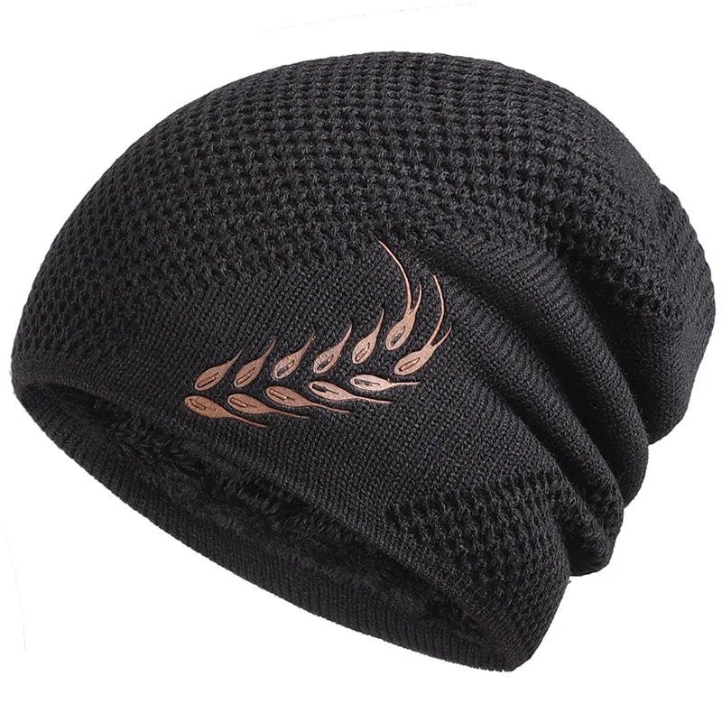 Osorno Wheat Knit Thermal Beanie - Polar Fleece Lined Winter Hat for Men & Women