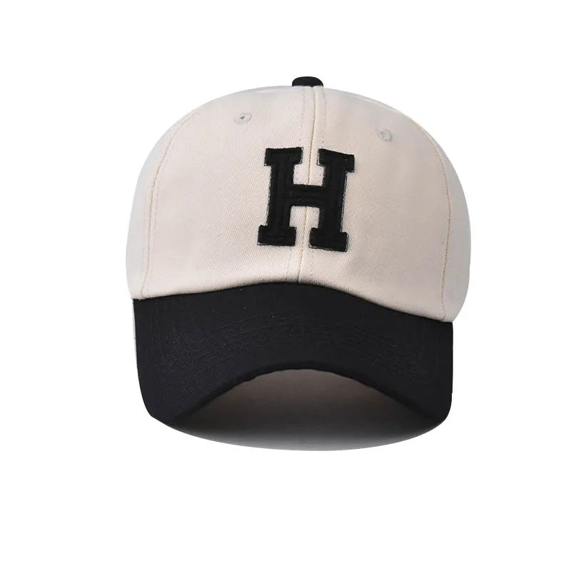 H Letter Plus-Size Baseball Cap - Snapback Sun Hat for Spring & Autumn