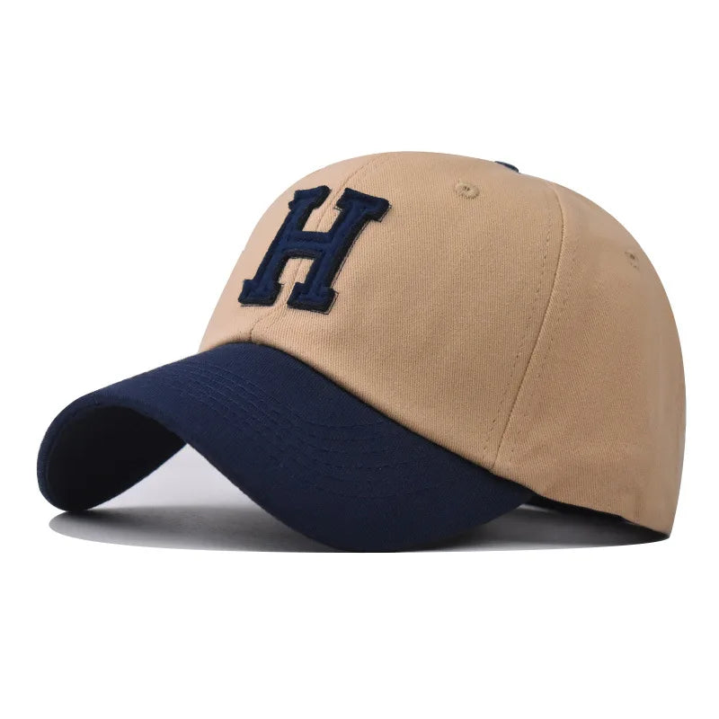 H Letter Plus-Size Baseball Cap - Snapback Sun Hat for Spring & Autumn