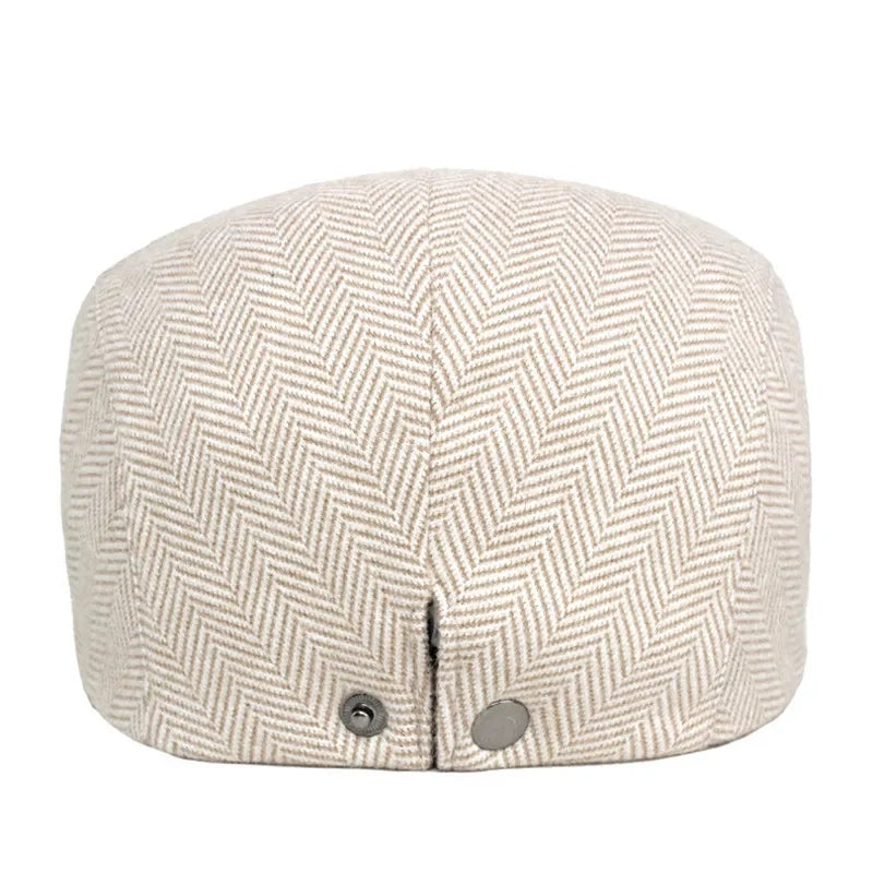 Porto Solid Polyester Newsboy Beret - Unisex Autumn & Winter Flat Cap