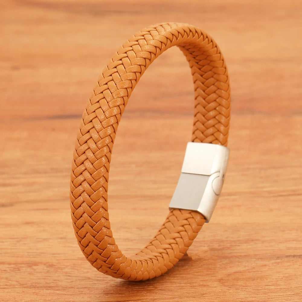 Verona Retro Braided Leather Bracelet - Unisex Classic Design for Couples