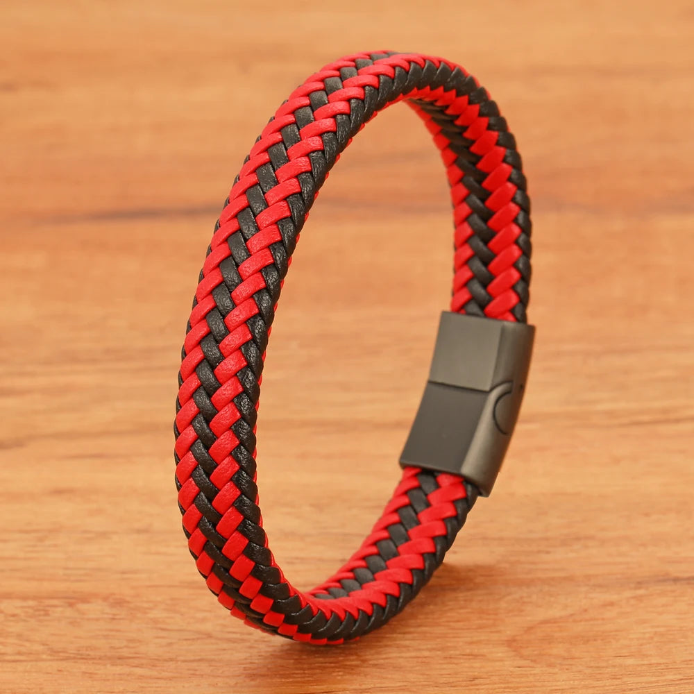 Verona Retro Braided Leather Bracelet - Unisex Classic Design for Couples