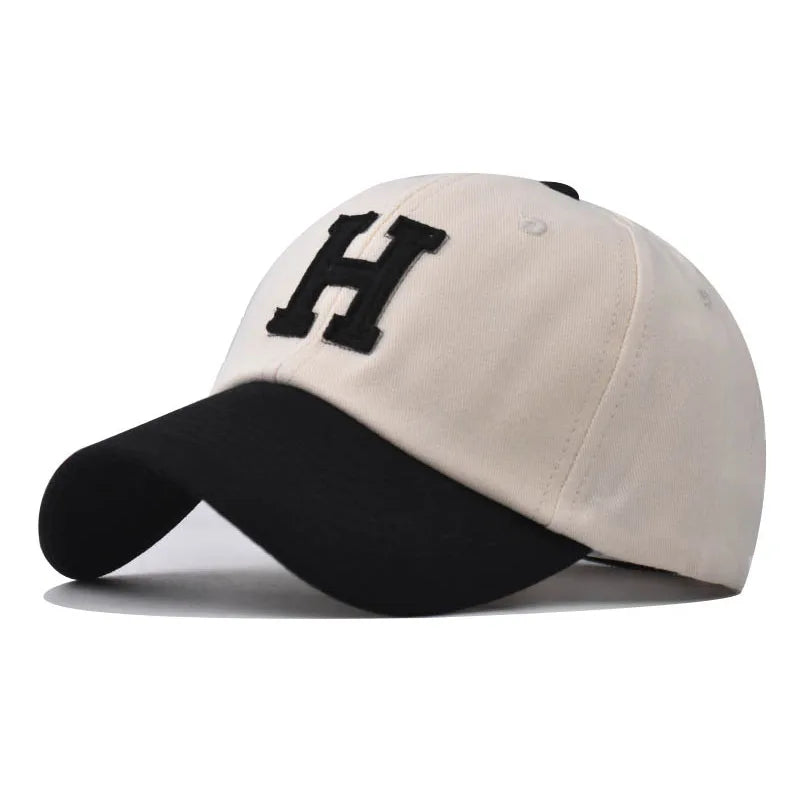 H Letter Plus-Size Baseball Cap - Snapback Sun Hat for Spring & Autumn