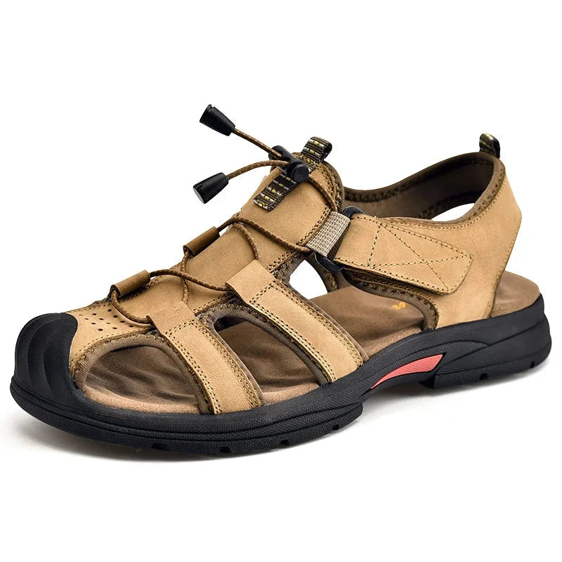 Orlando Men's Leather Beach Sandals – Classic Summer Non-Slip Sneakers