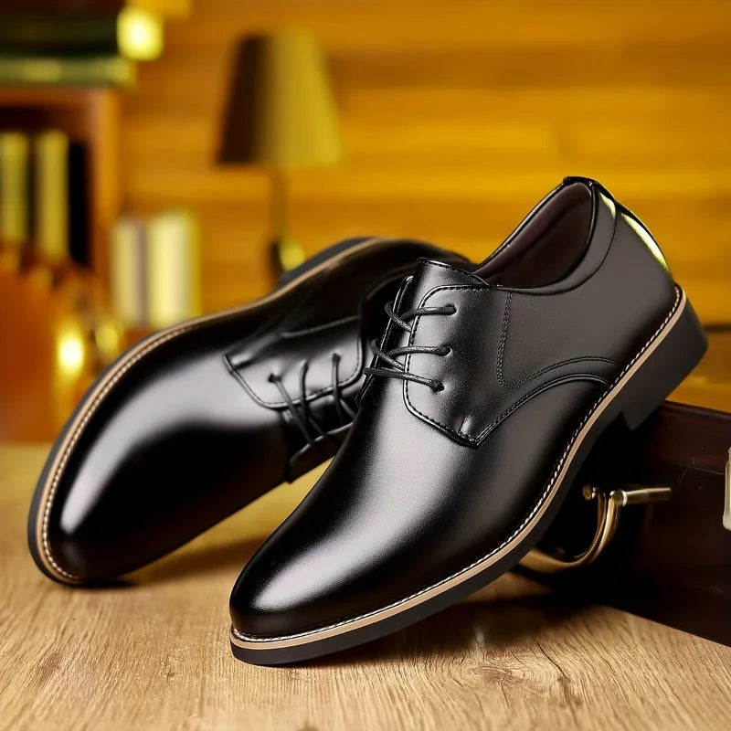 Imperial Leather Derby Shoes - Large Size 38-48 Soft-Sole Business & Wedding Shoes for Men