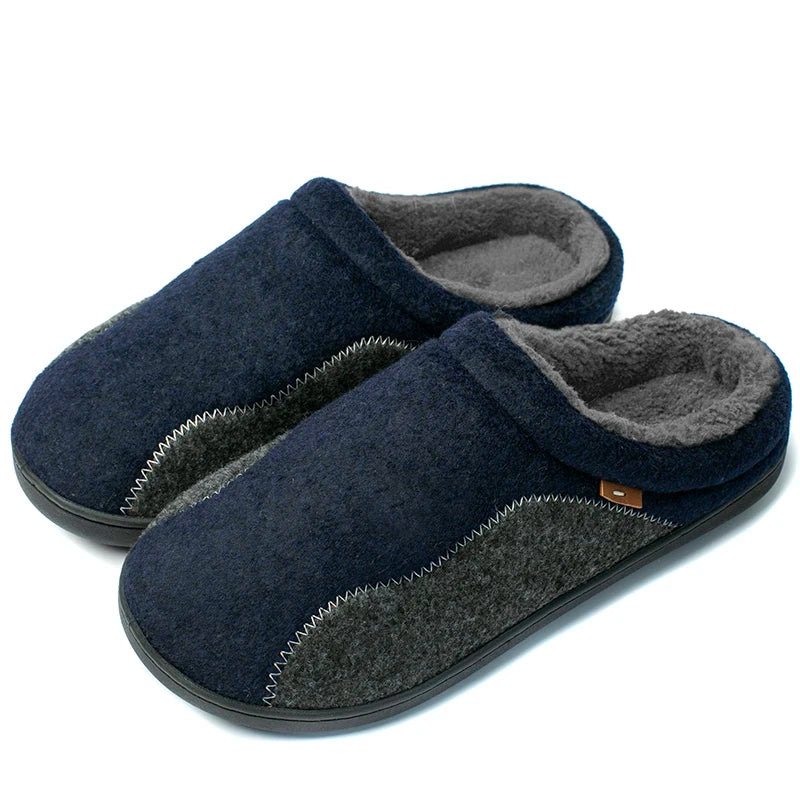 Munich Big Size Winter Slippers – Suede Plush Indoor Shoes for Men