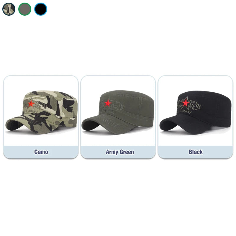 Patriot Snapback Cap - U.S. Military-Inspired Flat Top Army Design for Men & Women