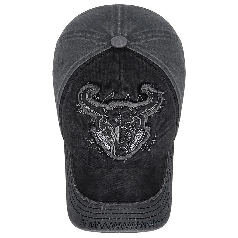 Hercules Bull Head Baseball Cap - Embroidered Patch & Adjustable Cotton Hat