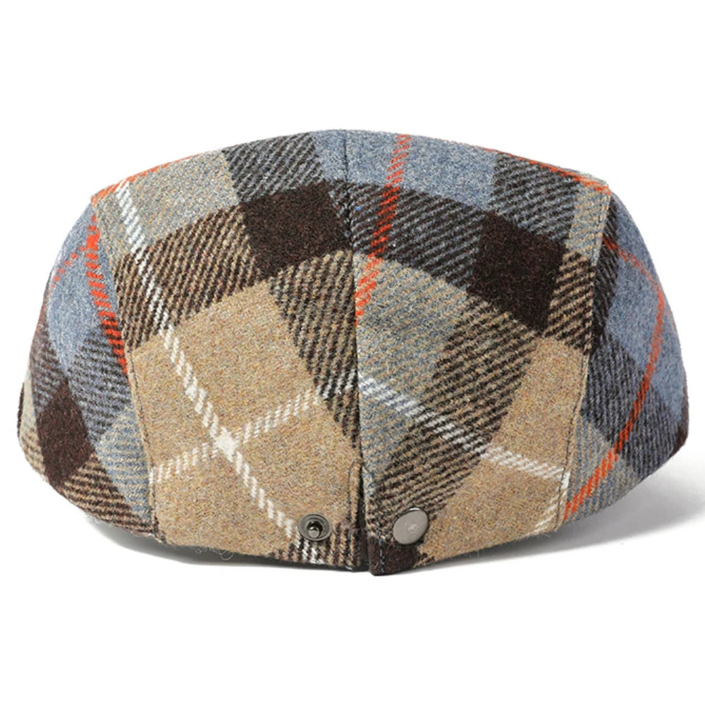 Verona Plaid Wool Beret - Unisex Autumn & Winter Artist Flat Cap