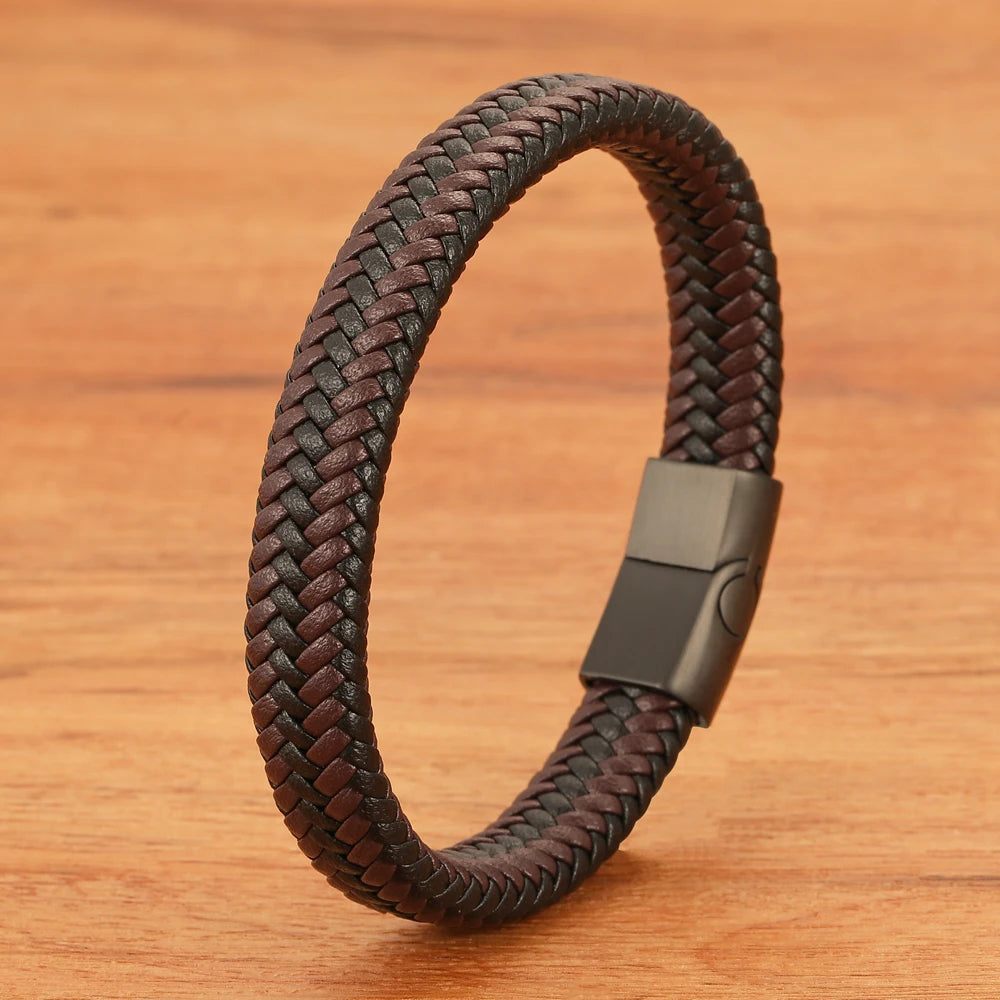 Verona Retro Braided Leather Bracelet - Unisex Classic Design for Couples