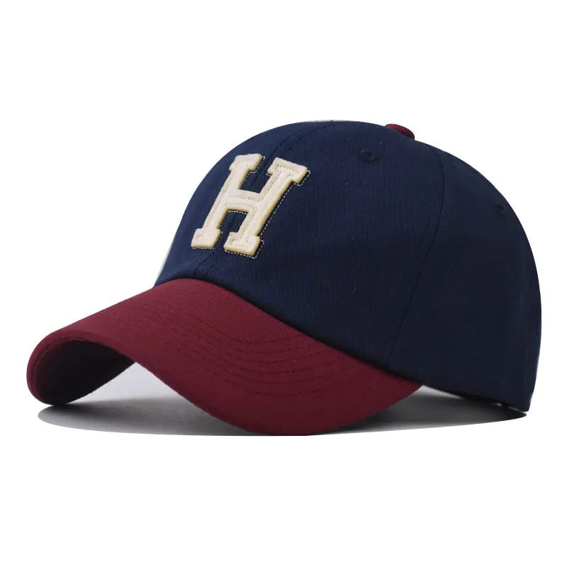 H Letter Plus-Size Baseball Cap - Snapback Sun Hat for Spring & Autumn