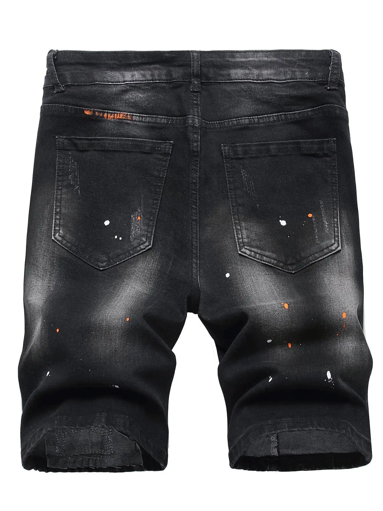 Brooklyn Men's Graffiti Ripped Denim Shorts – Slim Fit Retro Style