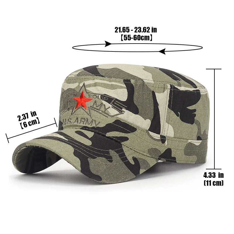 Patriot Snapback Cap - U.S. Military-Inspired Flat Top Army Design for Men & Women