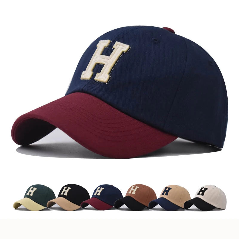 H Letter Plus-Size Baseball Cap - Snapback Sun Hat for Spring & Autumn