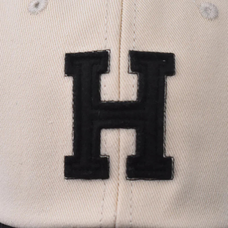 H Letter Plus-Size Baseball Cap - Snapback Sun Hat for Spring & Autumn