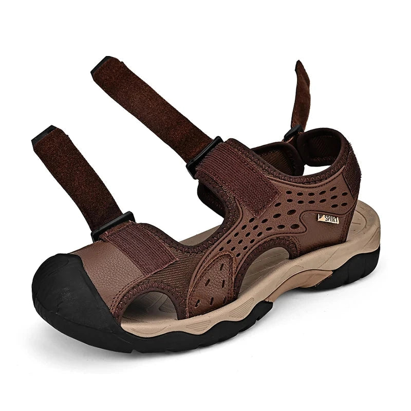 Lisbon Men's Leather Sandals – Fashionable Summer Beach Shoes