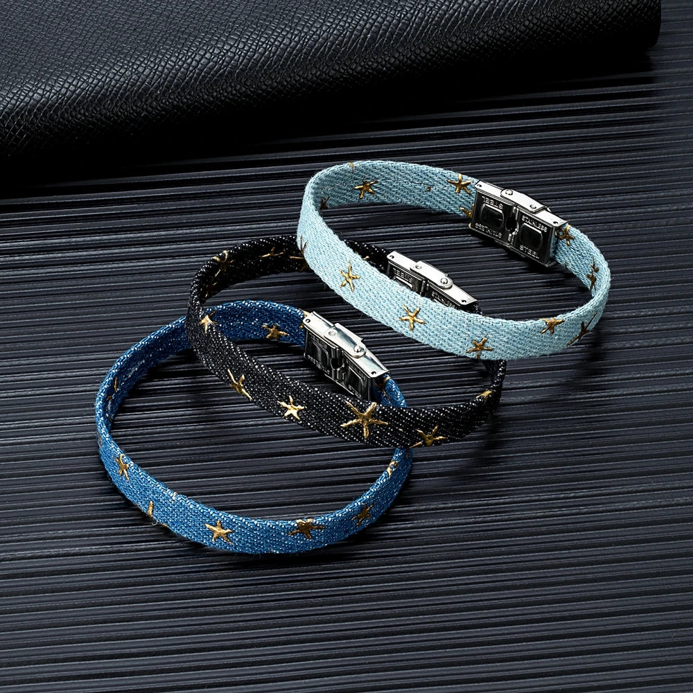 Star Denim Bracelets