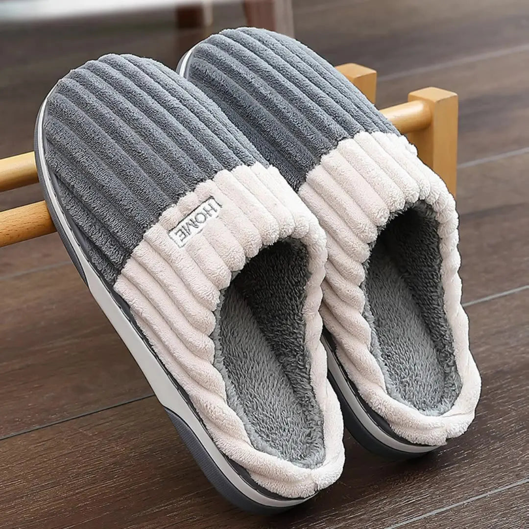 Prague Big Size Winter Slippers – Warm Plush Comfort Slides for Men