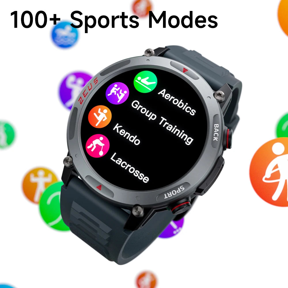 LOKMAT ZEUS 4 PRO Smart Watch 1.43 Amoled Round Screen BT Calls Smartwatches Fitness Tracker Heart Rate Monitor for Smart Phone