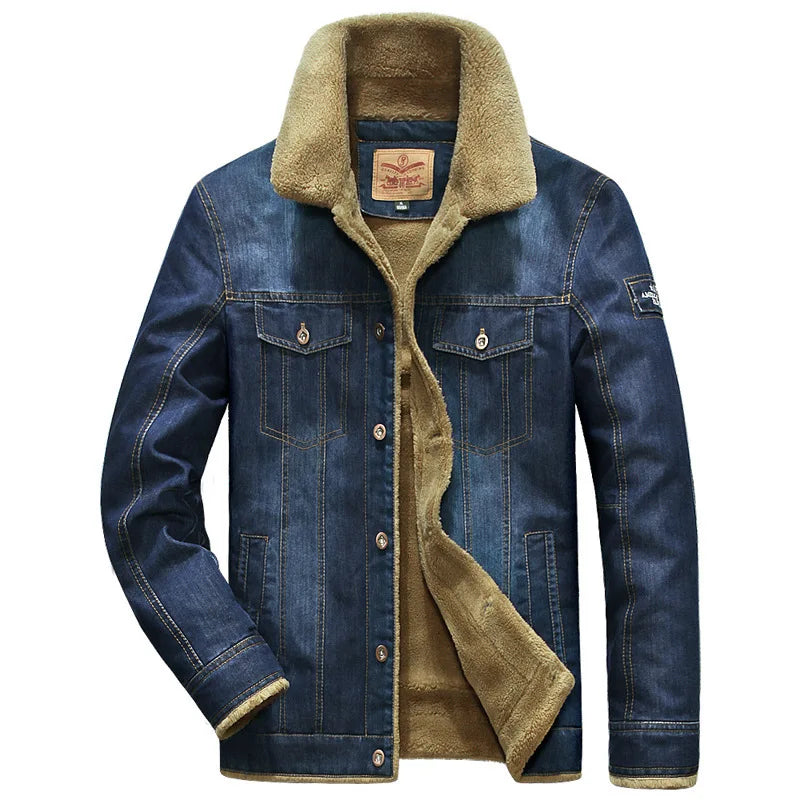 Namur Men's Denim Jackets Man Casual Outdoor Fleece Lined Warm Windbreaker Jacket Men Military Jean Cowboy Coats Clothing