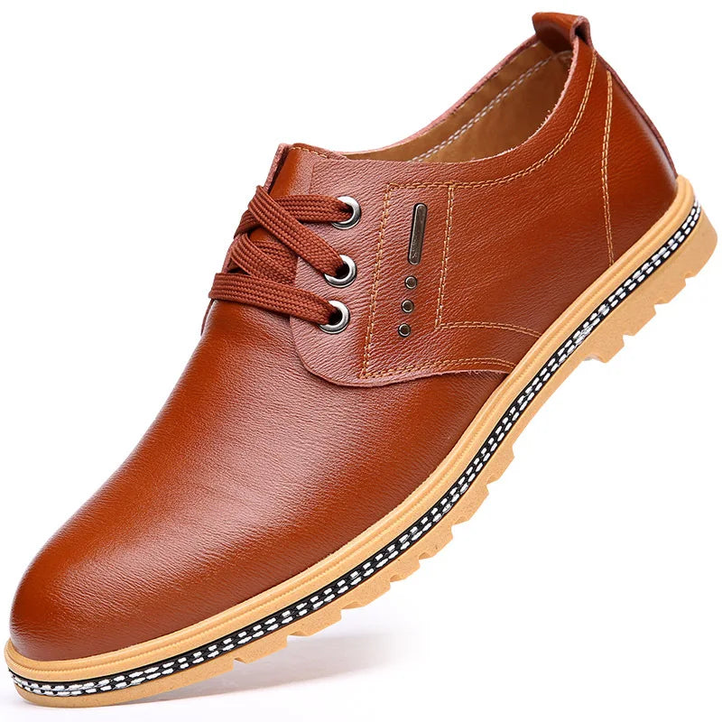 LondonEdge Men's Leather Loafers - Soft Sole Business & Casual Shoes for Spring & Autumn