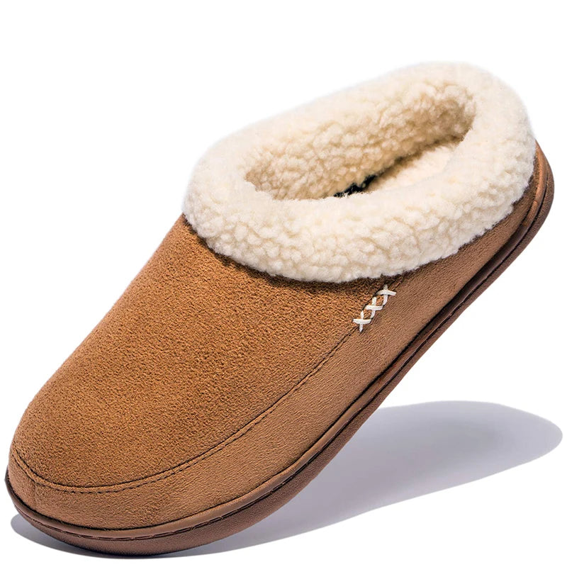 Milan Men's Winter Fur Slippers – Cozy Non-Slip Indoor Slides