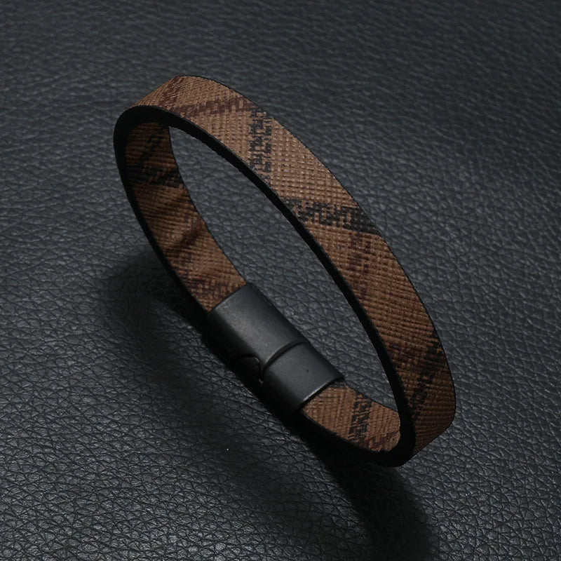 Vanguard Leather Bracelet - Multilayer Braided Rope with Stainless Steel for Men