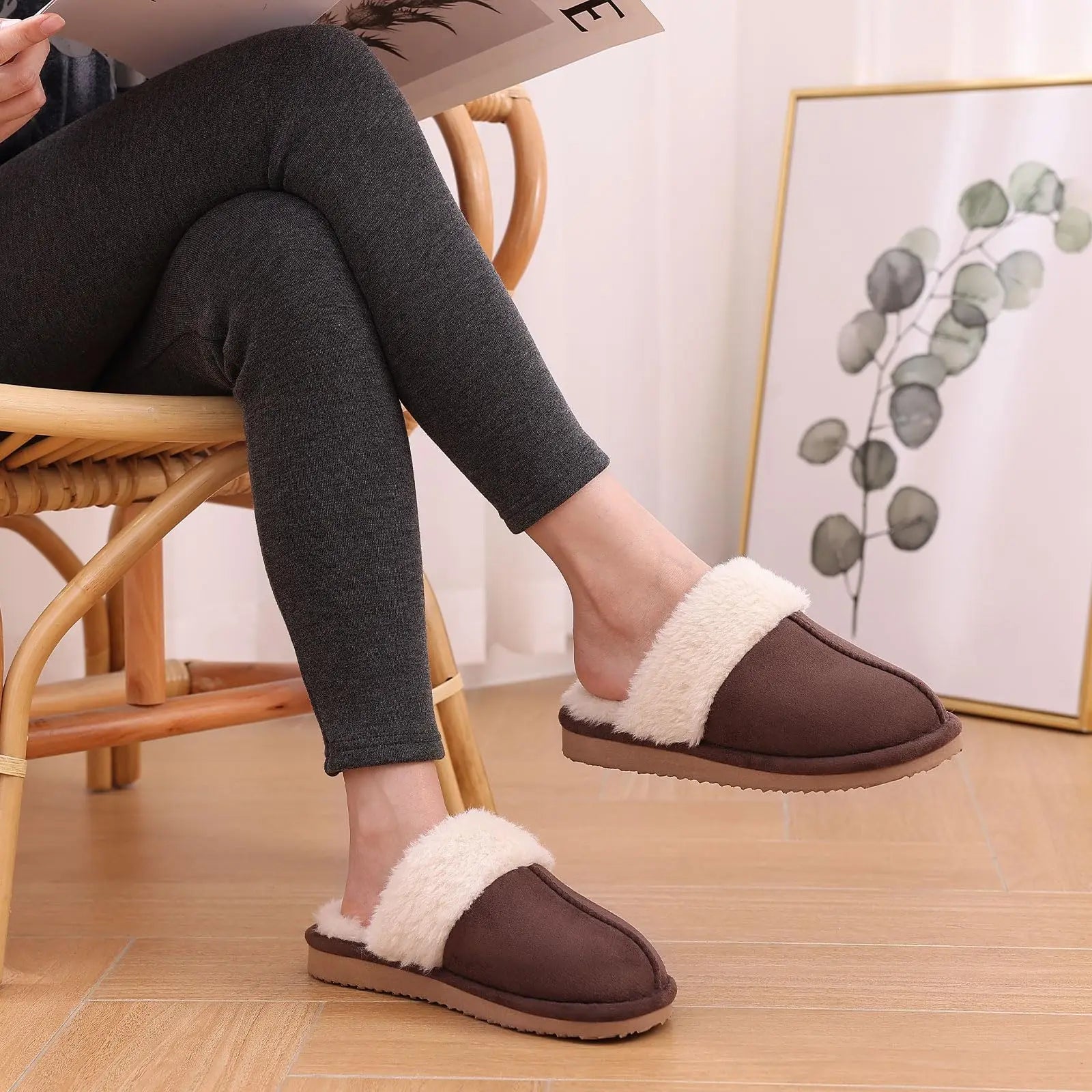 Stockholm Fuzzy Men's Slippers – Soft Plush Winter House Shoes