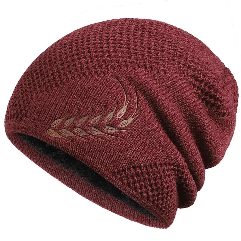 Osorno Wheat Knit Thermal Beanie - Polar Fleece Lined Winter Hat for Men & Women