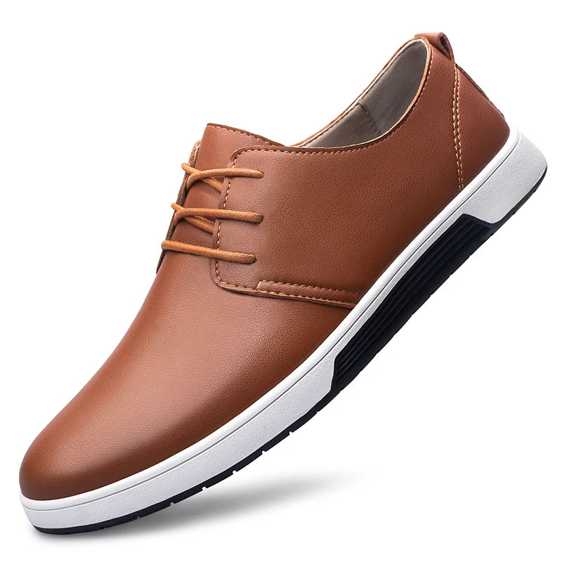 NobleStride Men's Oxford Shoes - Genuine Leather Lace-Up Business & Driving Shoes