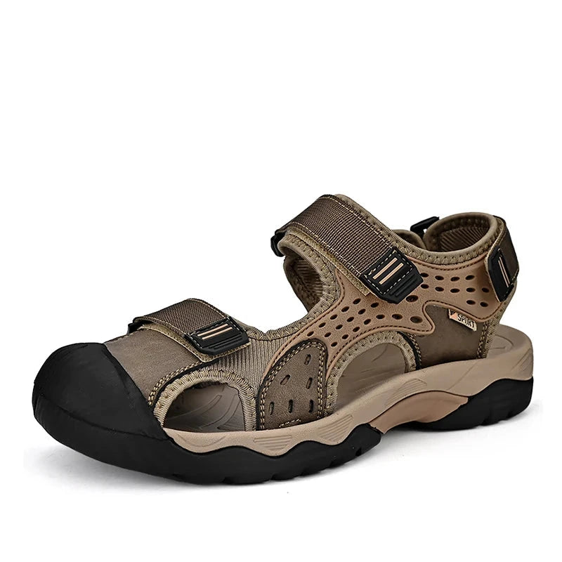 Lisbon Men's Leather Sandals – Fashionable Summer Beach Shoes