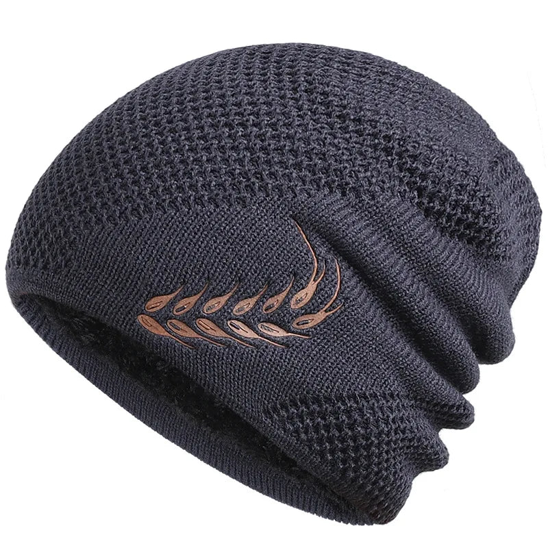 Osorno Wheat Knit Thermal Beanie - Polar Fleece Lined Winter Hat for Men & Women