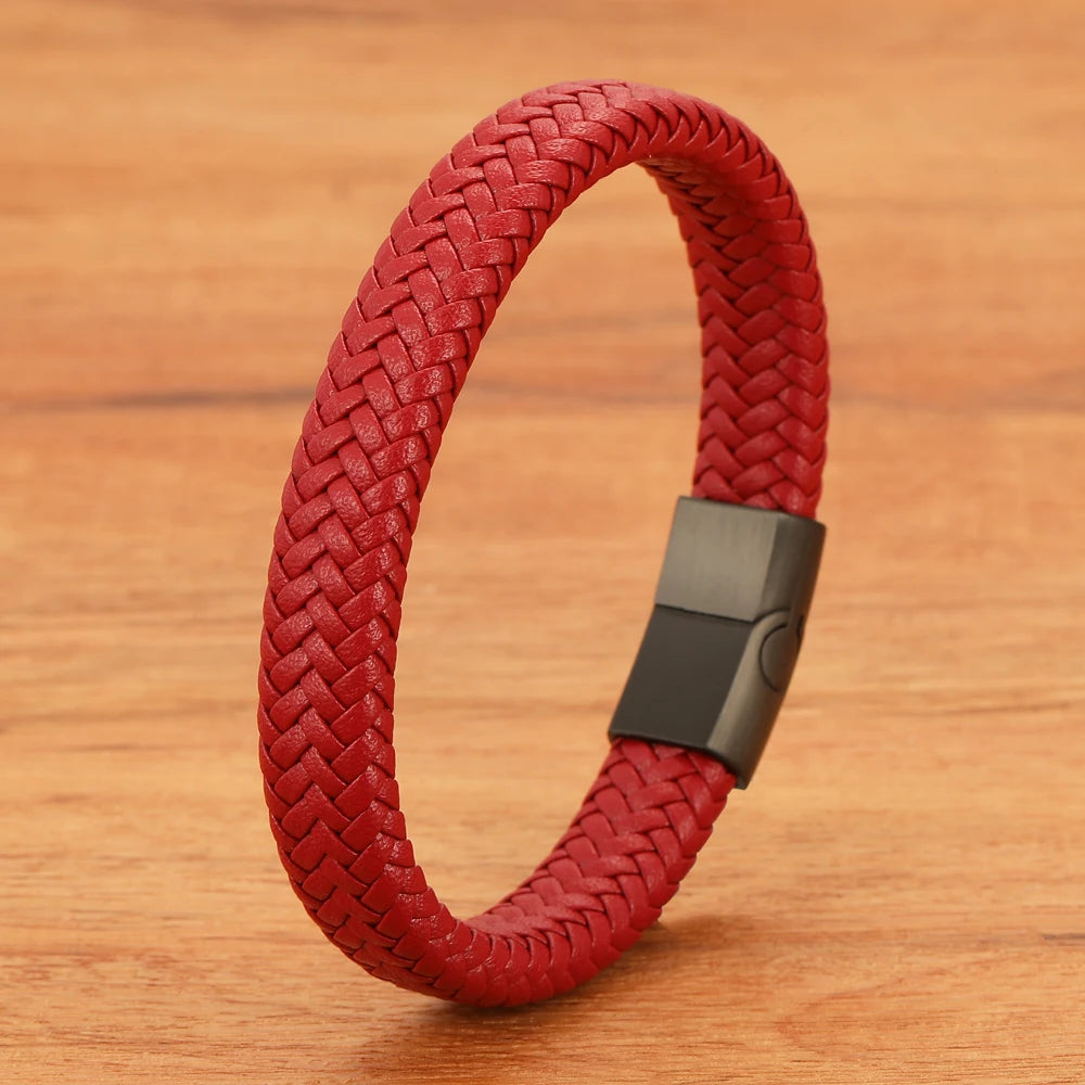 Verona Retro Braided Leather Bracelet - Unisex Classic Design for Couples