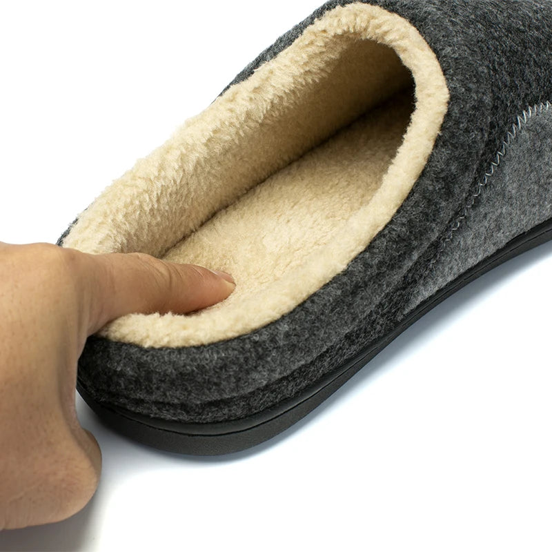 Munich Big Size Winter Slippers – Suede Plush Indoor Shoes for Men