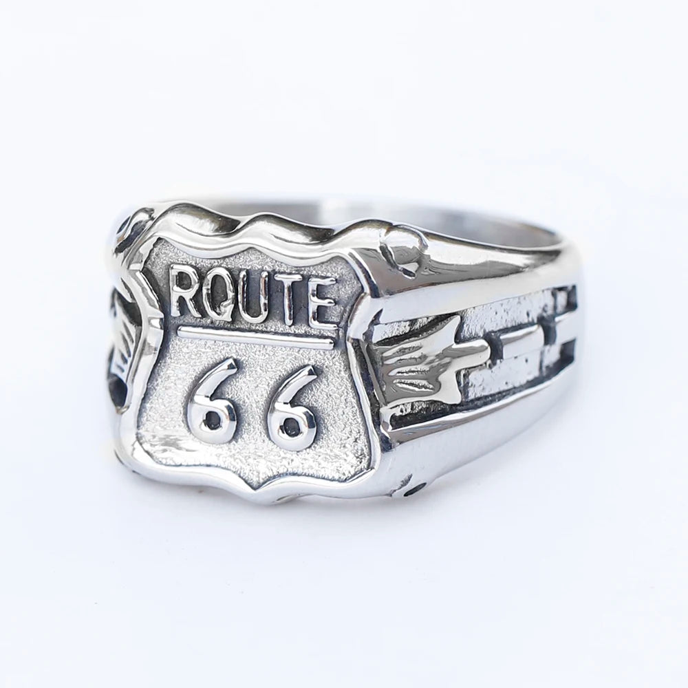 Fashion high quality 316L Stainless Steel 66 Routed Ring For Man Women Vintage Jewelry Patry Gift