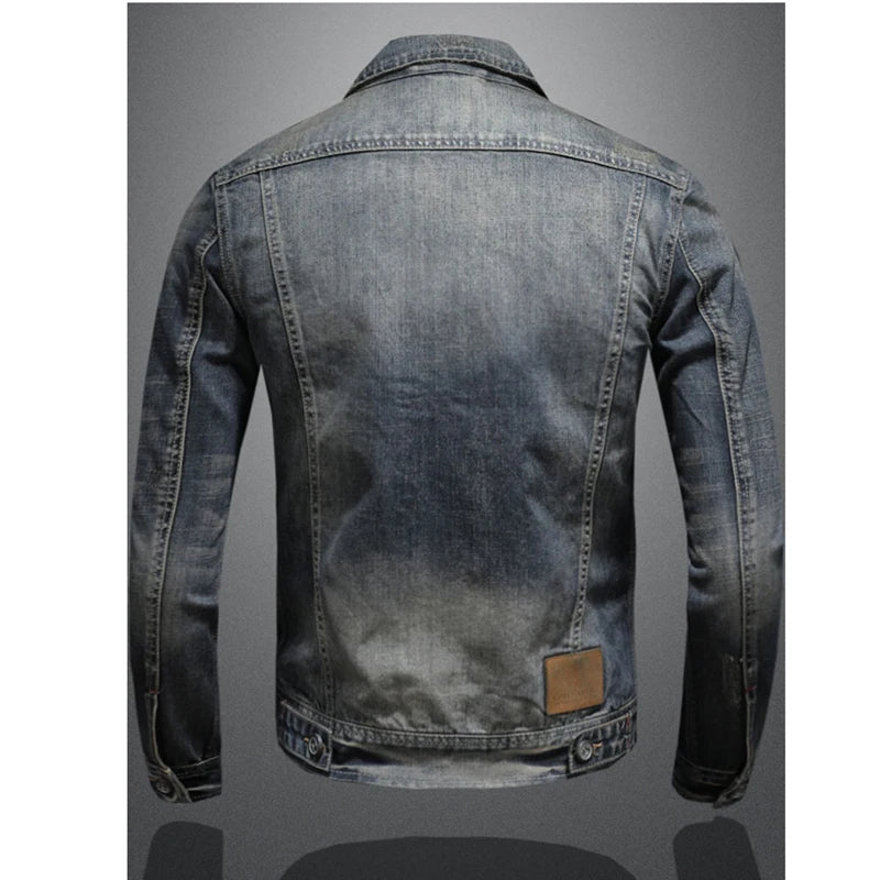 Ubeda Autumn Winter Men's Denim Jackets Fashion Men Retro Streetwear Cowboy Jacket Men Hip Hop ZipperBiker Jean Coats Clothing